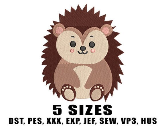 Cute Fall Hedgehog Embroidery Design