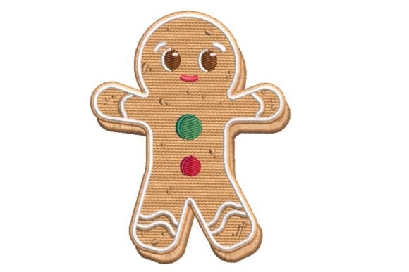 Cute Gingerbread Man Embroidery Design