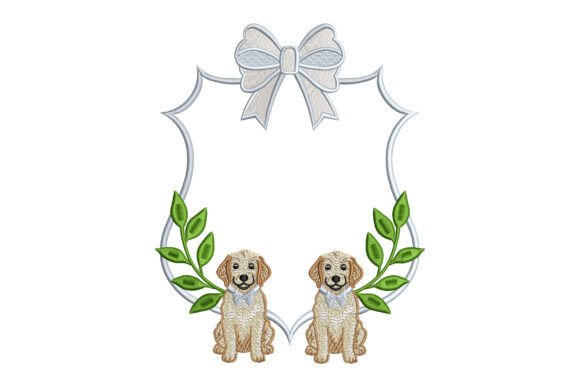 Cute Golden Puppy Dog Embroidery