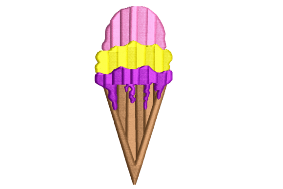 Cute Ice Cream Embroidery Design