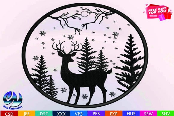 Deer Embroidery,10 Formats
