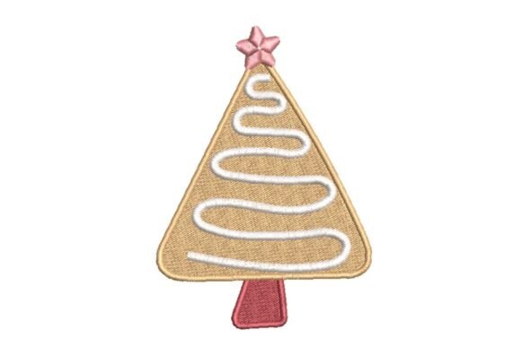 Festive Christmas Tree Cookie Embroidery Design