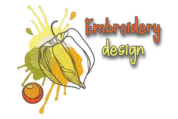 Flower Physalis Embroidery Design