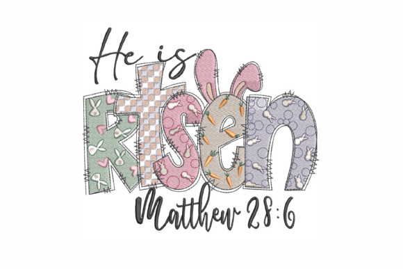 He is Risen Embroidery Design, Easter