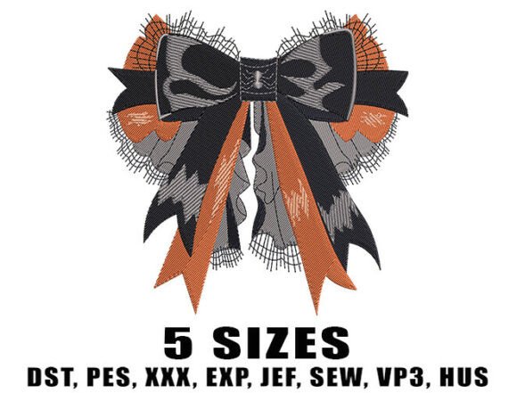 Horror Cute Bow Embroidery Designs