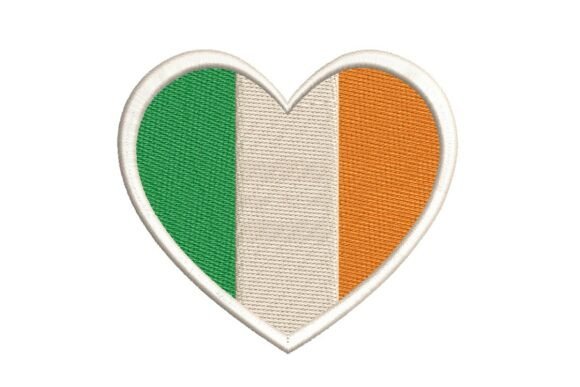 Irish Flag Heart Embroidery Design