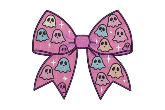 Kawaii Halloween Bow Embroidery