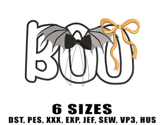Lace Halloween Boo Embroidery Design
