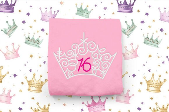 Magical Tiara with Number 16 Embroidery