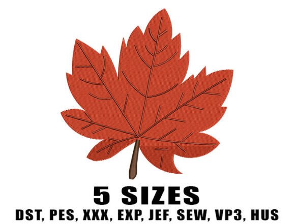 Maple Leaf Fall Embroidery Design