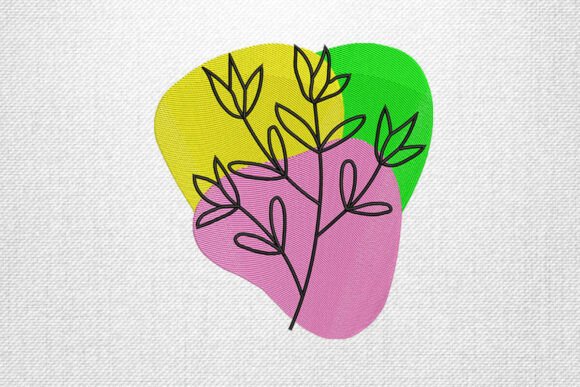 Modern Leaf Outline Embroidery Design