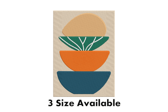 Modern Stacked Bowl Embroidery File