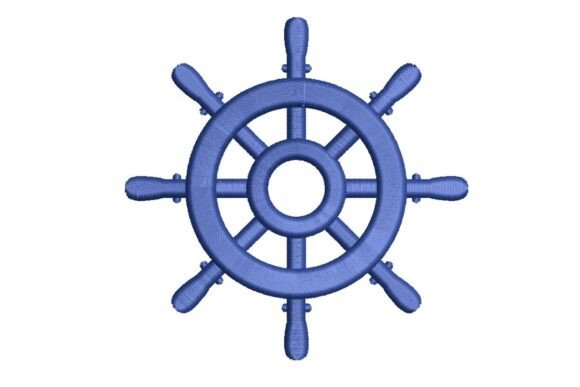 Nautical Ship’s Wheel Embroidery Design