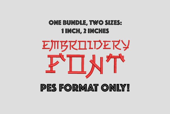 PES Japanese Style Embroidery Font