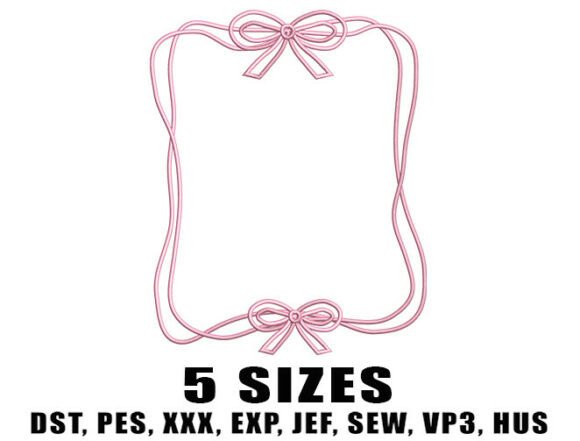 Pink Bow Soft Embroidery Design