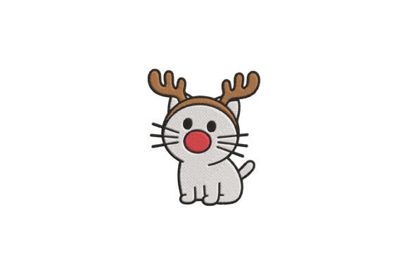 Reindeer Cat Christmas Embroidery