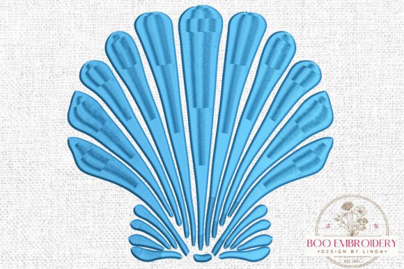 Shell Embroidery Design, Nautical Sea