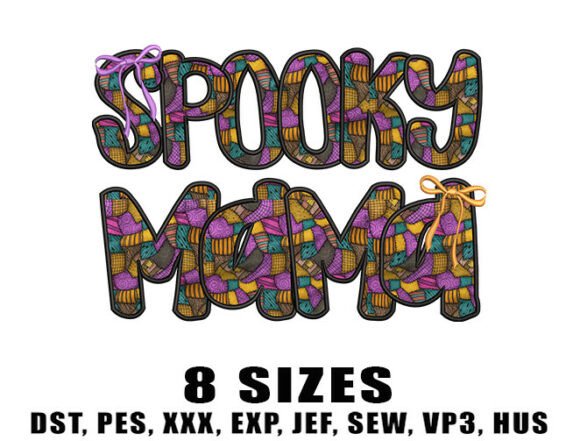 Spooky Mama Embroidery Design