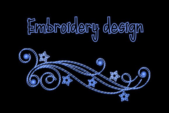 Starry Swirl Border Embroidery Design