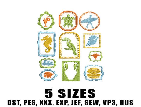 Summer Beach Embroidery Designs