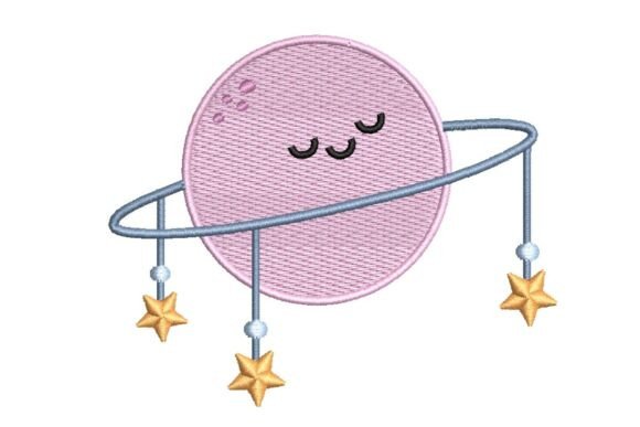 Sweet Sleeping Planet Mobile Embroidery Design