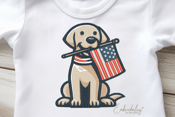 USA Patriotic Dog Embroidery File