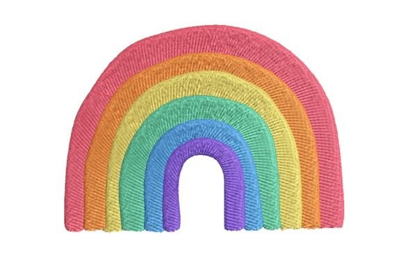 Vibrant Classic Rainbow Embroidery Design