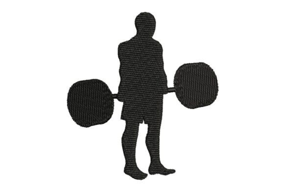 Weightlifter Silhouette Embroidery Design