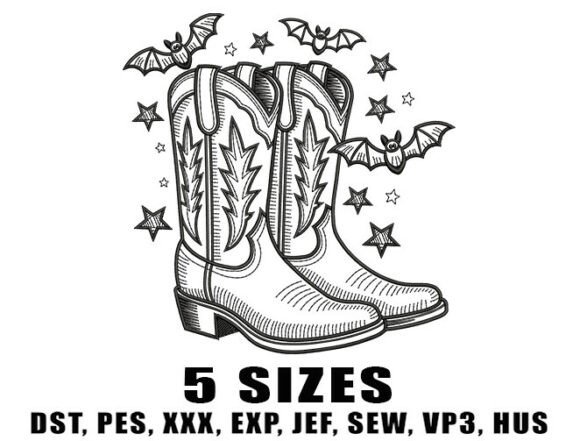 Western Cowboy Rodeo Embroidery Design